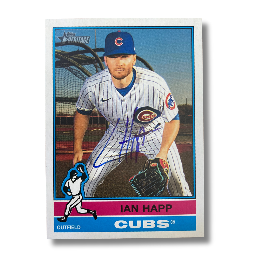 2025 Topps Heritage Baseball Card Signed by Ian Happ