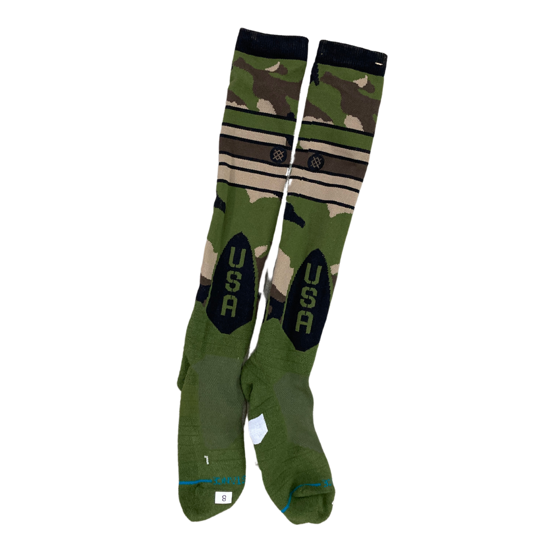 Ian Happ Game Used and Signed "Armed Forces Day" Socks