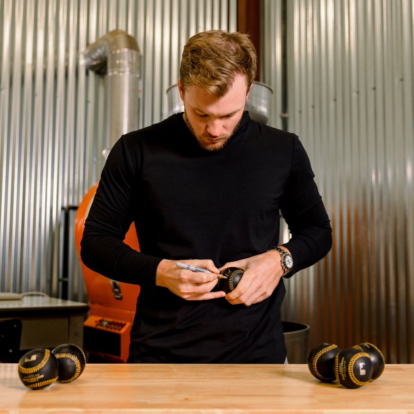 Ian Happ Signed Black Rawlings Official Major League Baseball