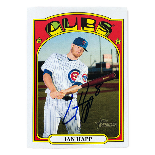 Ian Happ Signed 2021 Topps Heritage Baseball Card
