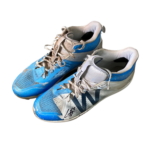 Under Armour 2024 Game-Used Cubs Theme Cleats Signed by Ian Happ