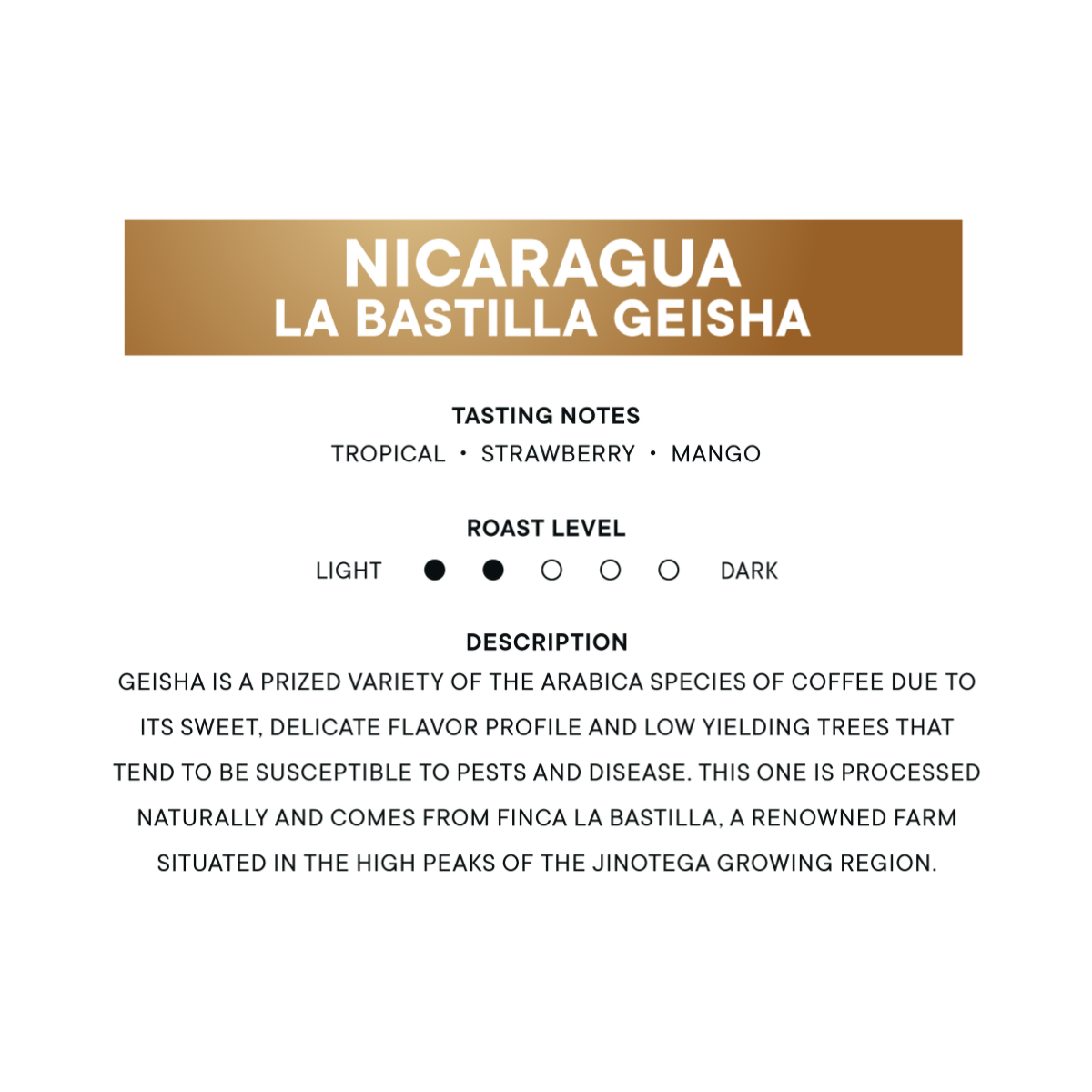 Gold Series - Nicaragua La Bastilla Geisha