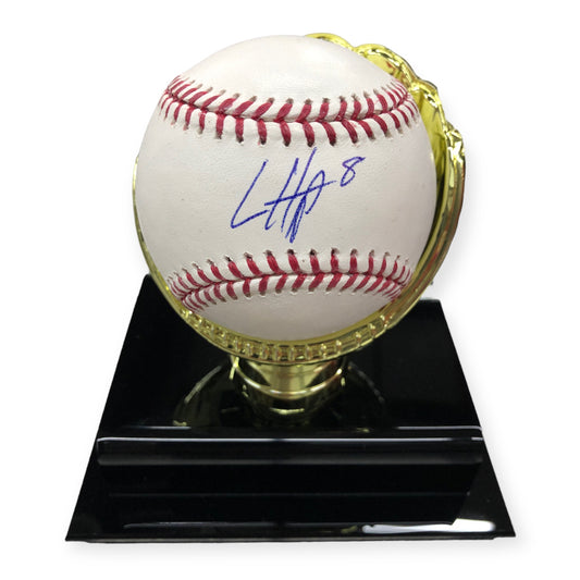 Rawlings MLB Baseball + Gold Glove Holder Signed By Ian Happ