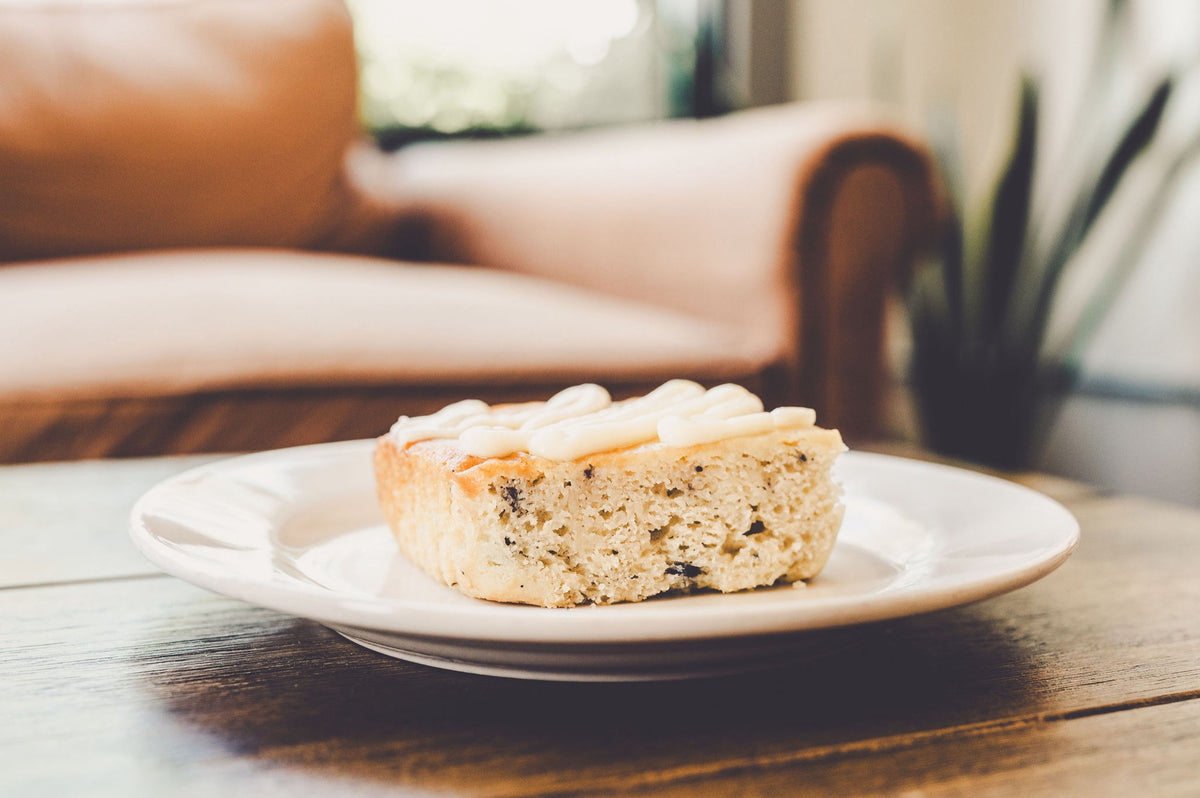 Coffee cake on a table at Connect Café